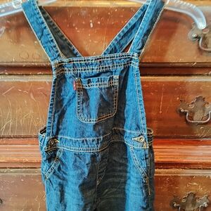 Levi's Blue Denim Overalls with Yellow Stitching